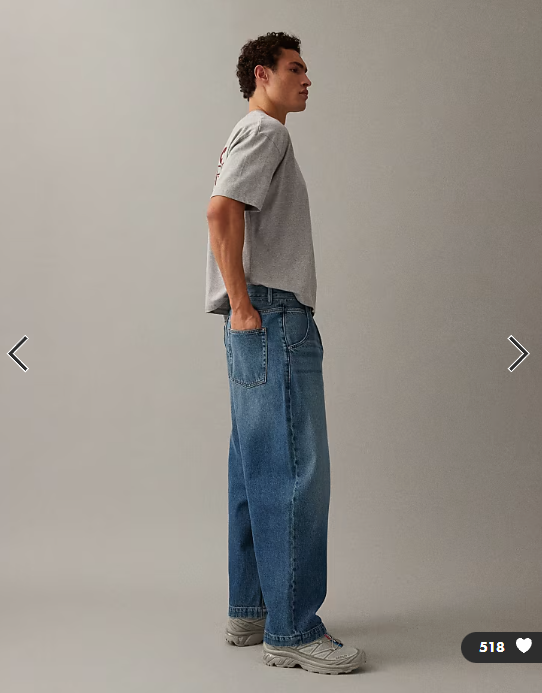 ASOS DESIGN relaxed tapered jeans in mid wash blue with pleats