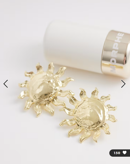 ASOS DESIGN studs with sun design in gold tone