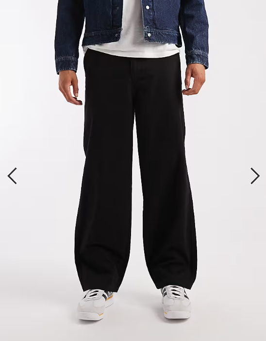 Threadbare loose fit trousers in black