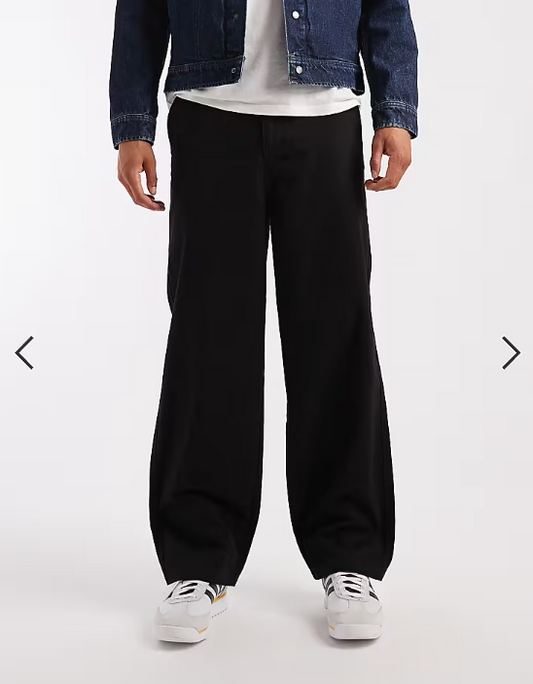 Threadbare loose fit trousers in black