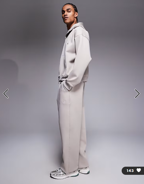 Liquor N Poker scuba-style fabric straight jogger co-ord in stone