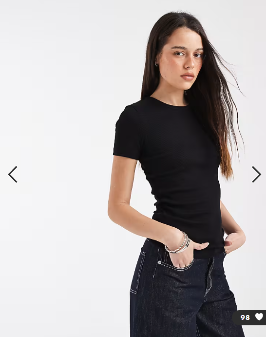 Jjxx - ribbed t shirt in black