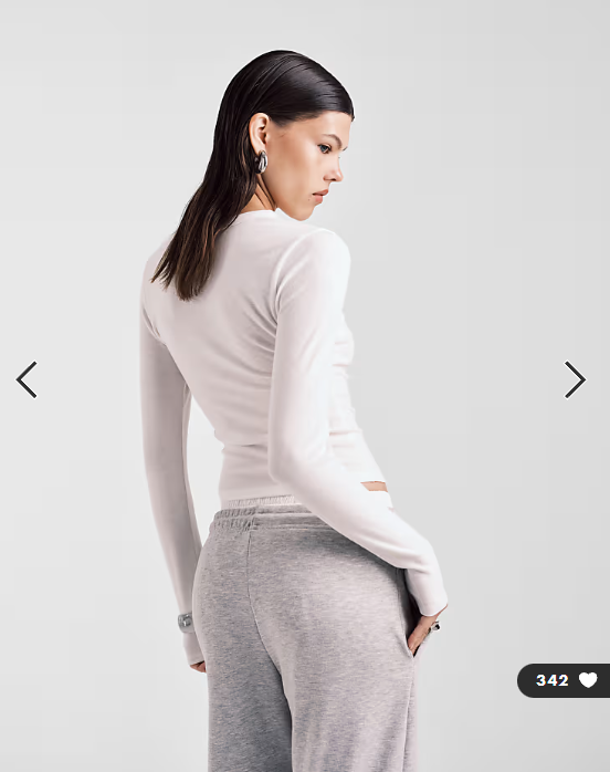 ASOS DESIGN soft long sleeve shrunken tee in cream