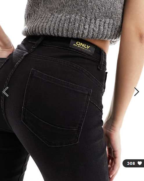 ONLY push up skinny jeans in black