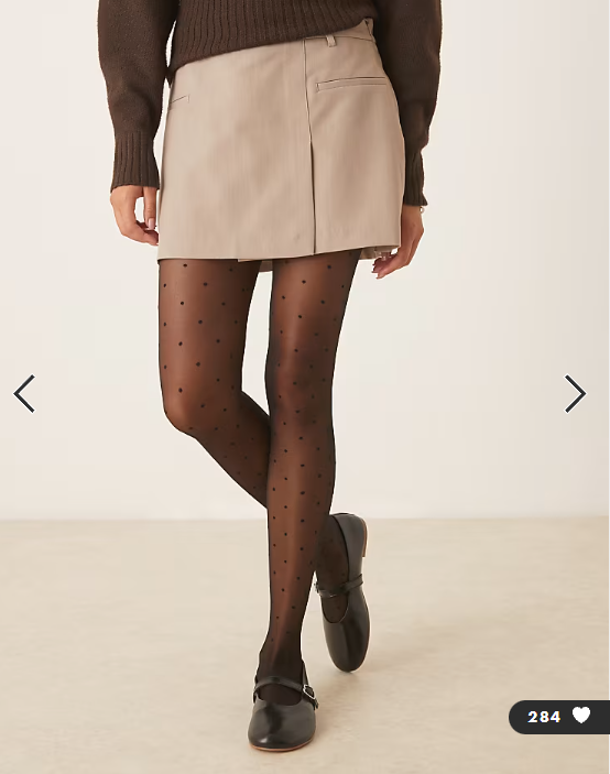 JJXX sheer tights with polka dots in black