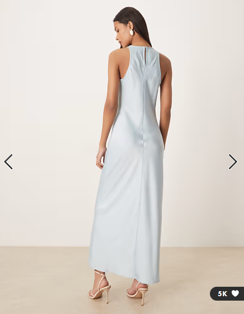 Vila - Racer satin midaxi dress in lt blue