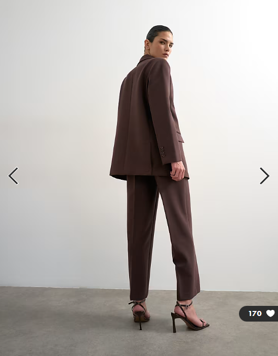 Topshop co ord mid rise clean straight trouser in chocolate