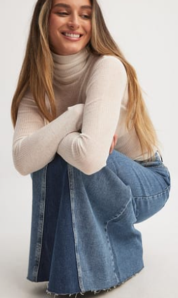 NA-KD - Panel Maxi Denim Skirt