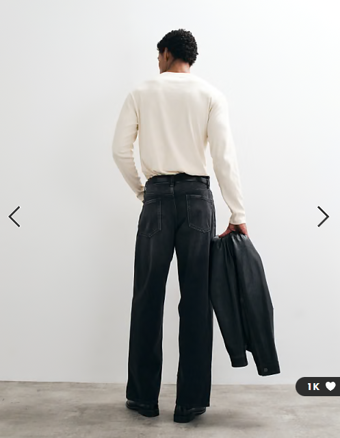ASOS DESIGN baggy jeans in washed black