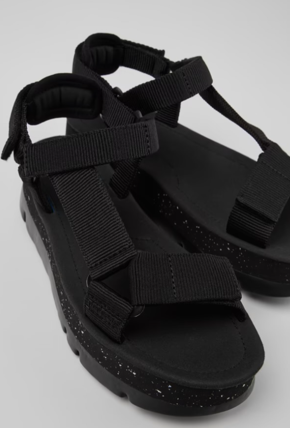 Camper - Black recycled PET sandals for women