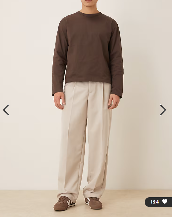 ASOS DESIGN smart wide leg trousers in stone