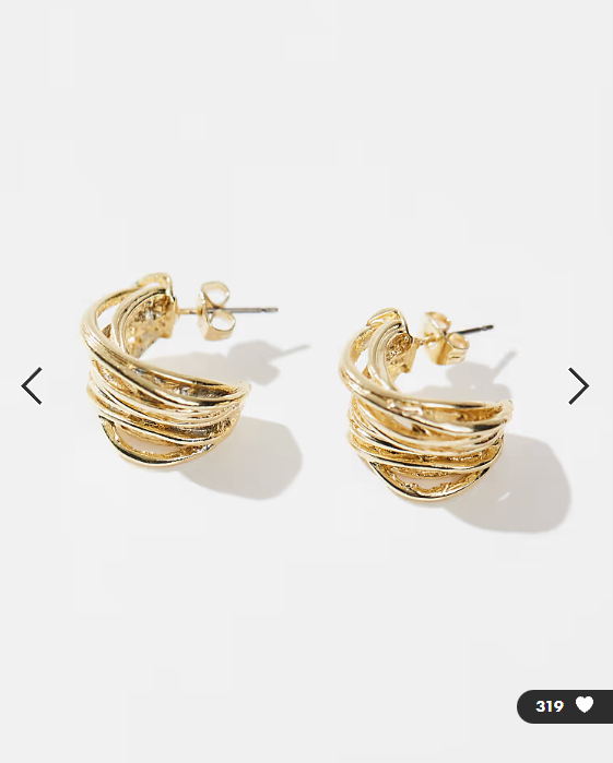 Pieces multistrand hoop earrings in gold