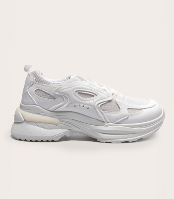 WHITE CONTRAST MESH SNEAKERS