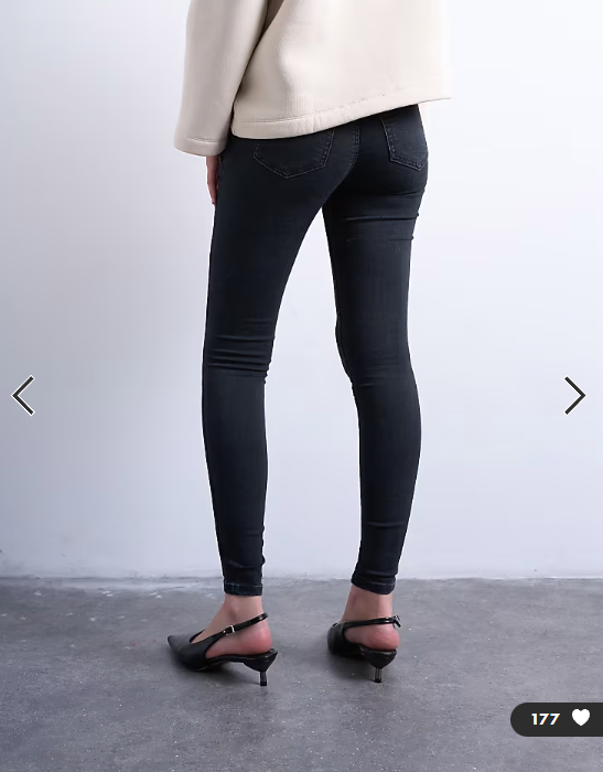 Topshop Joni high rise skinny jeans in washed black