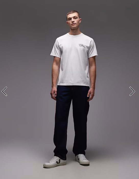 Lacoste back print t-shirt in ivory