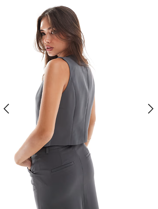 Pieces tailored waistcoat co-ord in magnet grey