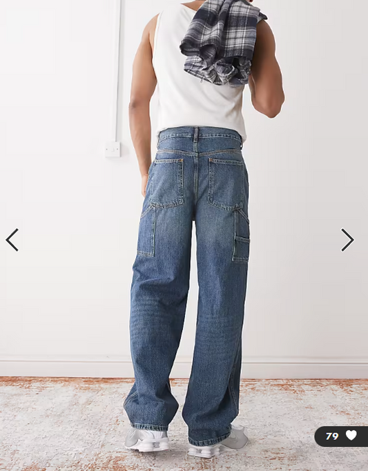 COLLUSION X011 carpenter jeans in dark wash blue