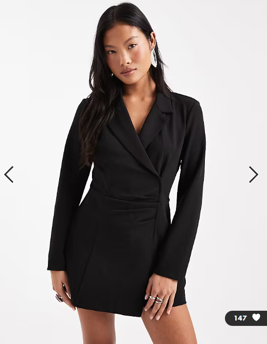 ONLY Petite blazer playsuit in black