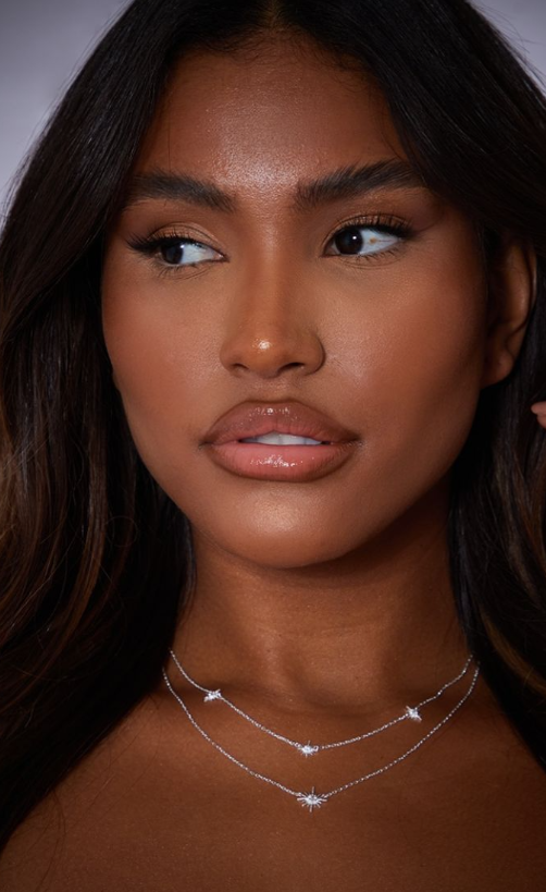 Real Silver Plated Star Diamante Necklace