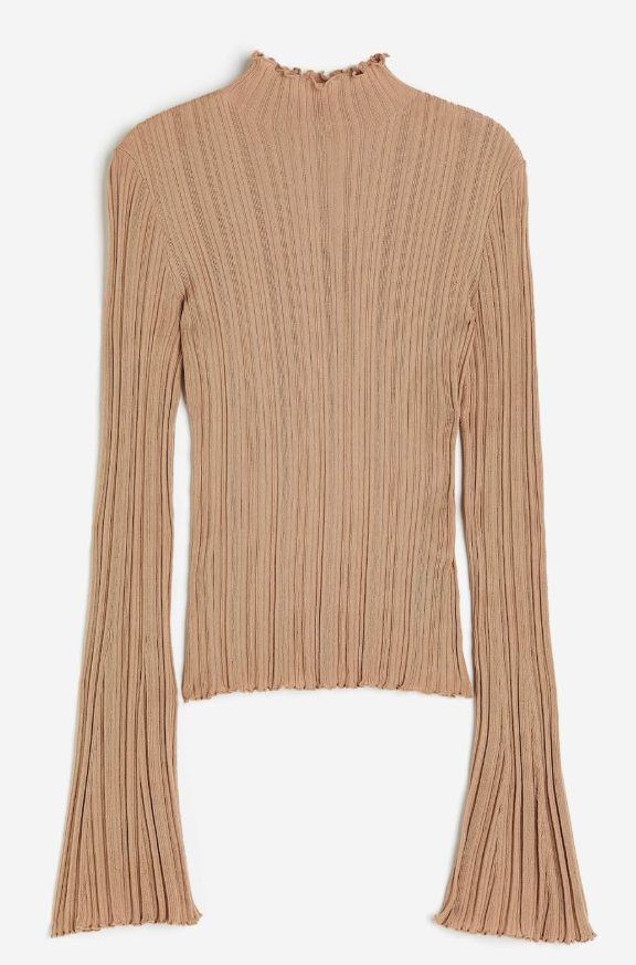 H&M - Rib-knit Mock Turtleneck Top