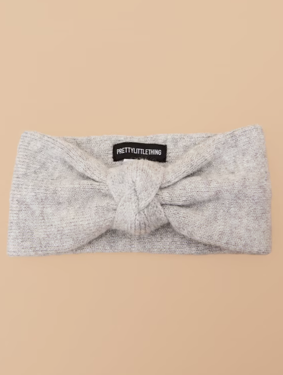 Grey Glitter Knit Headband