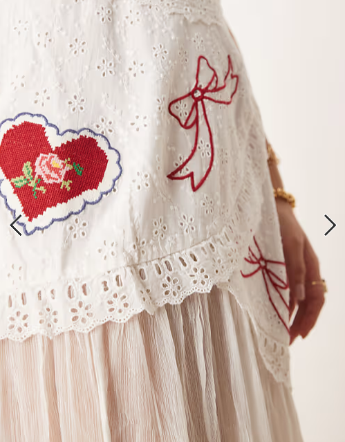 For Love & Lemons Mi Amore embroidered maxi dress in white