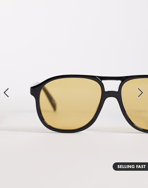ASOS DESIGN aviator light tint sunglasses with brown lens