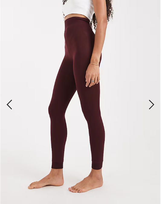 Asos - New Look fleeced lined leggings in burgundy