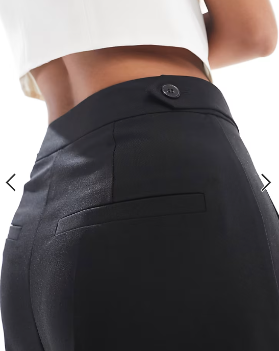 ASOS DESIGN Petite tailored barrel trousers in black