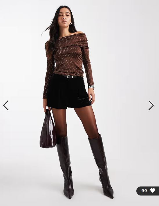 Miss Selfridge - Tailored velvet micro short in black