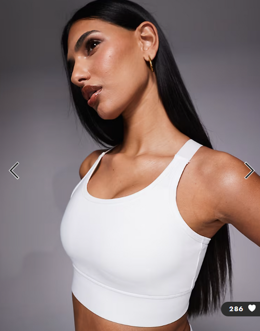 4505 high support sports bra with adjustable straps and removeable padding in white