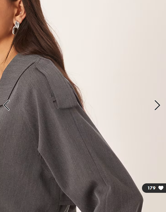 ASOS DESIGN tailored soft trench jacket co-ord in dark grey