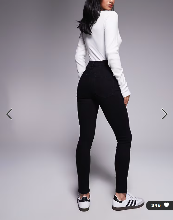 ASOS DESIGN Petite skinny jeans in black