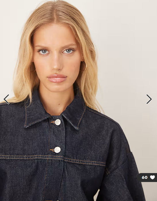 ASOS DESIGN boxy denim jacket with back pleat in indigo