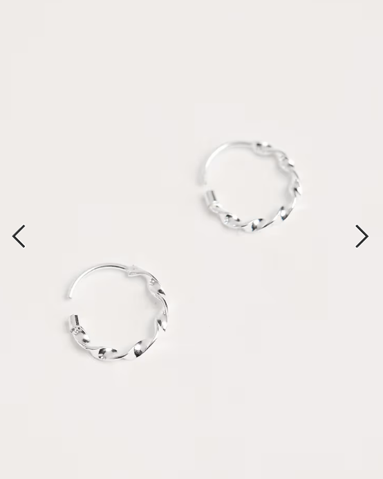 Kingsley Ryan 14mm twisted hoop earrings in silver