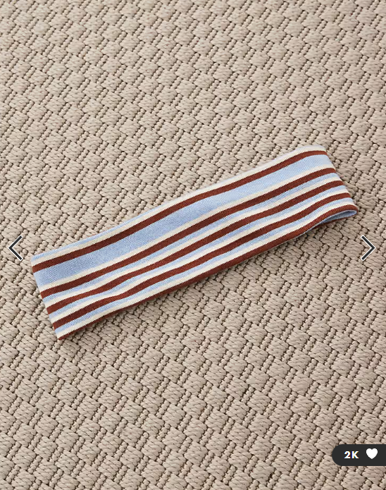 ASOS DESIGN striped jersey headband in blue and brown