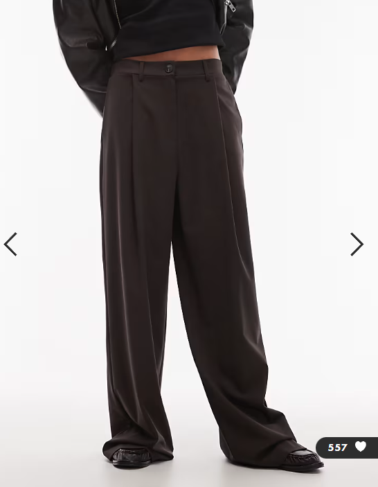 ASOS DESIGN tailored wide leg dad trouser in chocolate