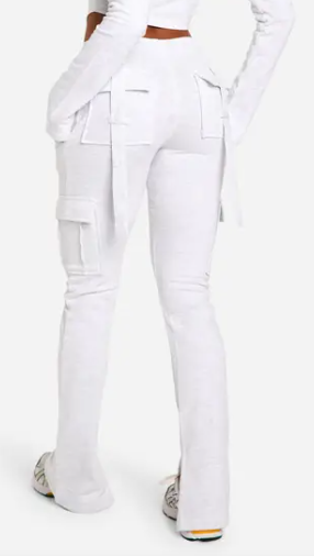boohoo Slim Fit Cargo Pocket Split Hem Jogger