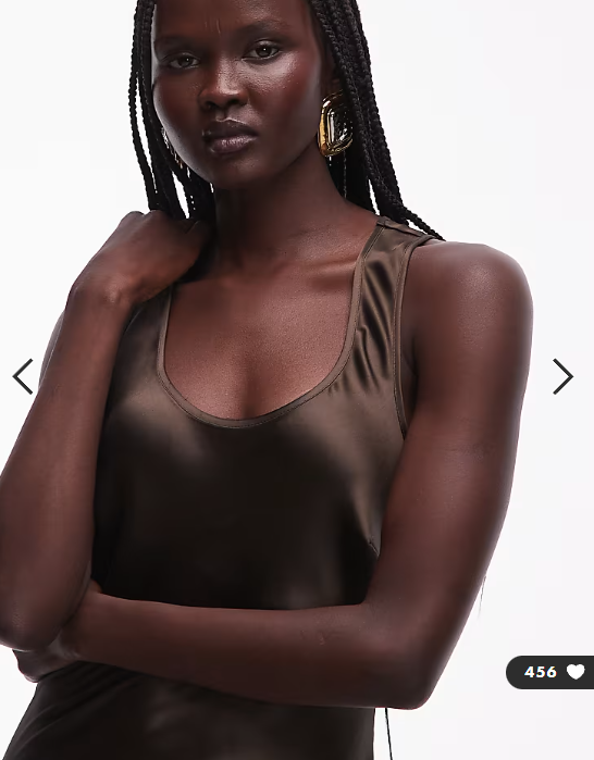 ASOS DESIGN scoop satin maxi dress in chocolate
