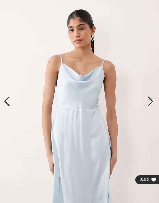 Vila satin cowl neck maxi dress in light blue