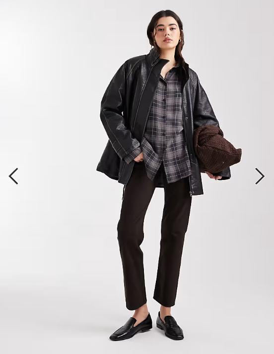 ASOS DESIGN oversized shirt in brown brushed check