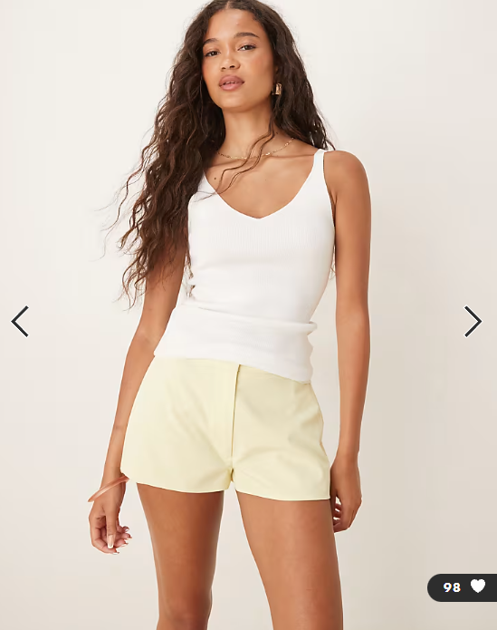 ASOS DESIGN tailored micro shorts in lemon