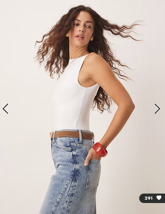 Abercrombie & Fitch sleeveless boat neck open back bodysuit in white