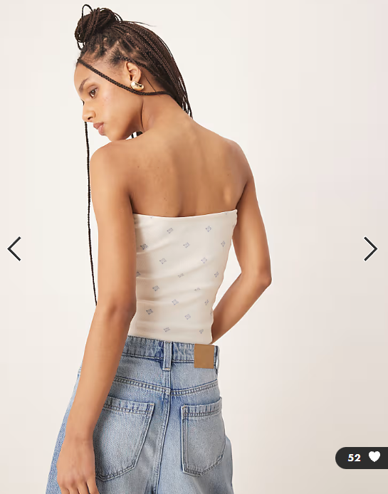 Gina Tricot bandeau tube top in cream greek paisley print