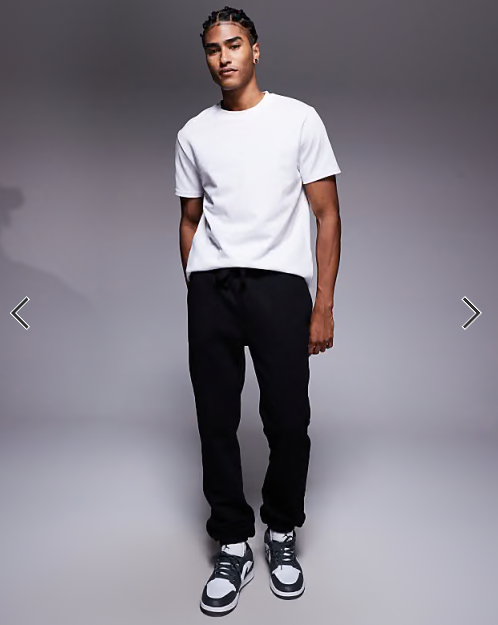 ASOS DESIGN premium heavyweight slim fit joggers in black