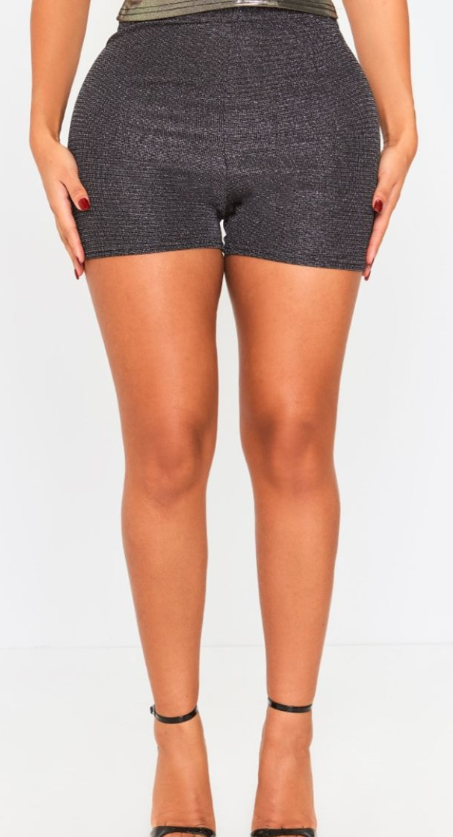 Shape Silver Lurex Glitter Hot Pants