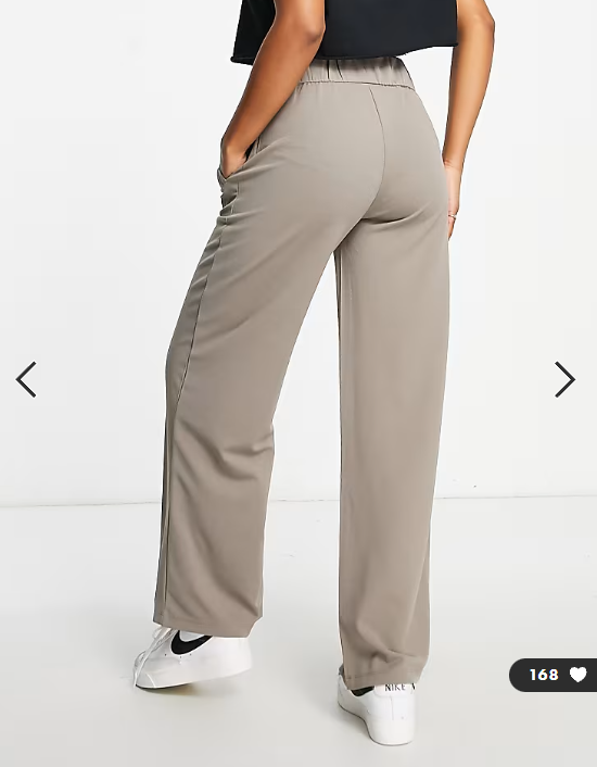 JDY wide leg tailored trousers in mushroom