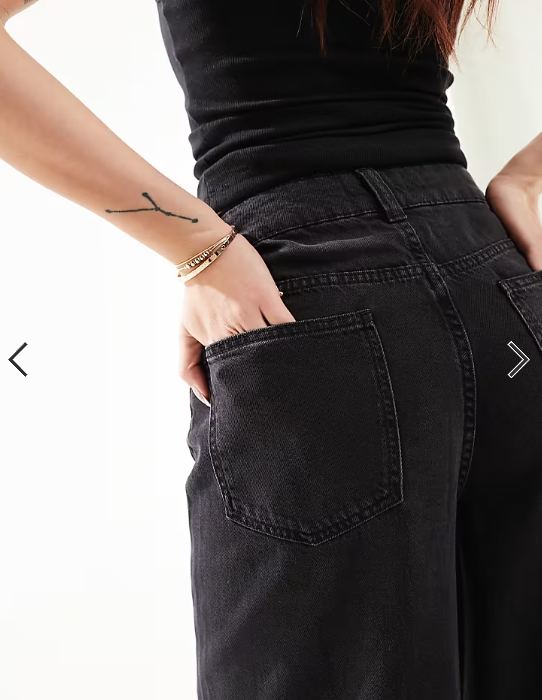 ASOS DESIGN wide leg jean in black - BLACK