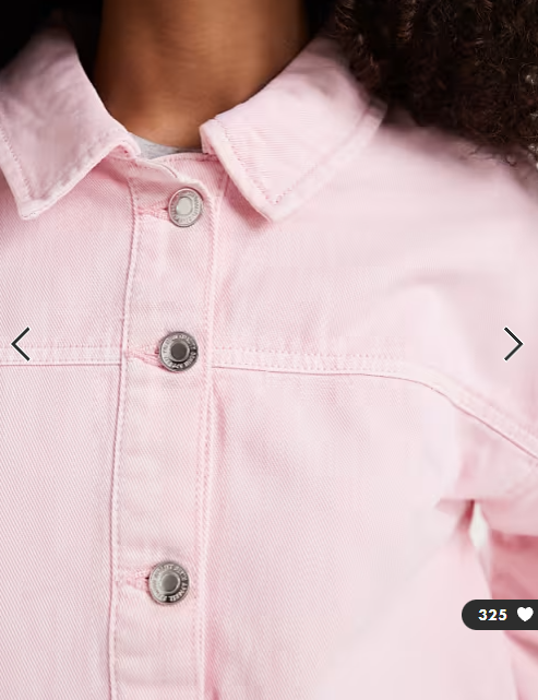 Vero Moda denim shacket with front pockets in parfait pink