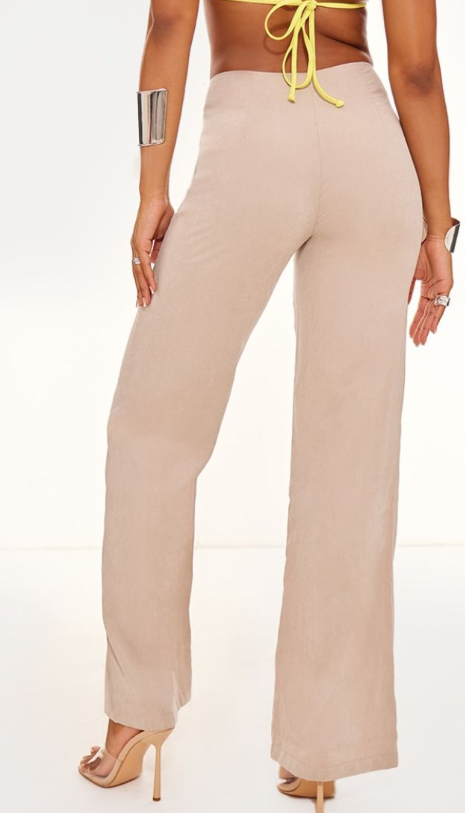 Plt - Sand Peach Skin Low Rise Lace Up Trousers